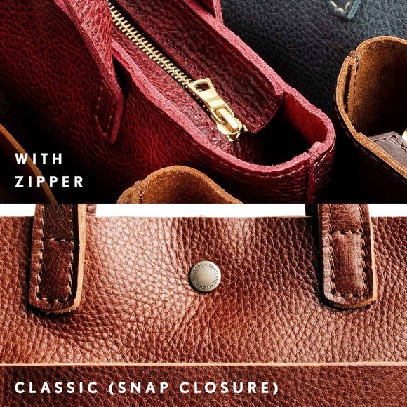 Portland Leather Mini Crossbody Tote - Mamey with Zipper NEW - Picture 2 of 12